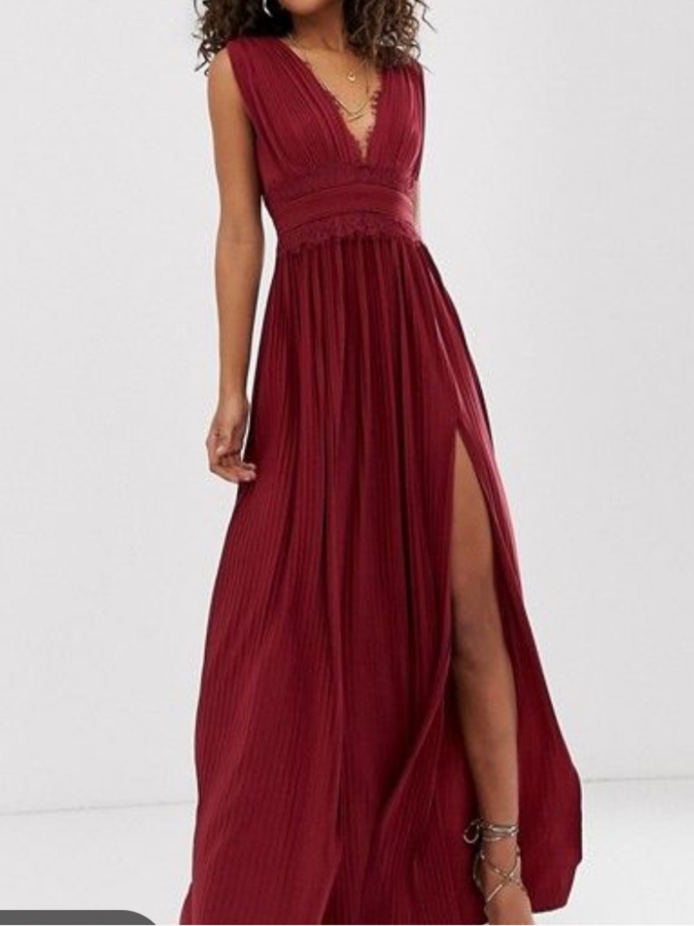 maxi slit dress in emerald hunter green